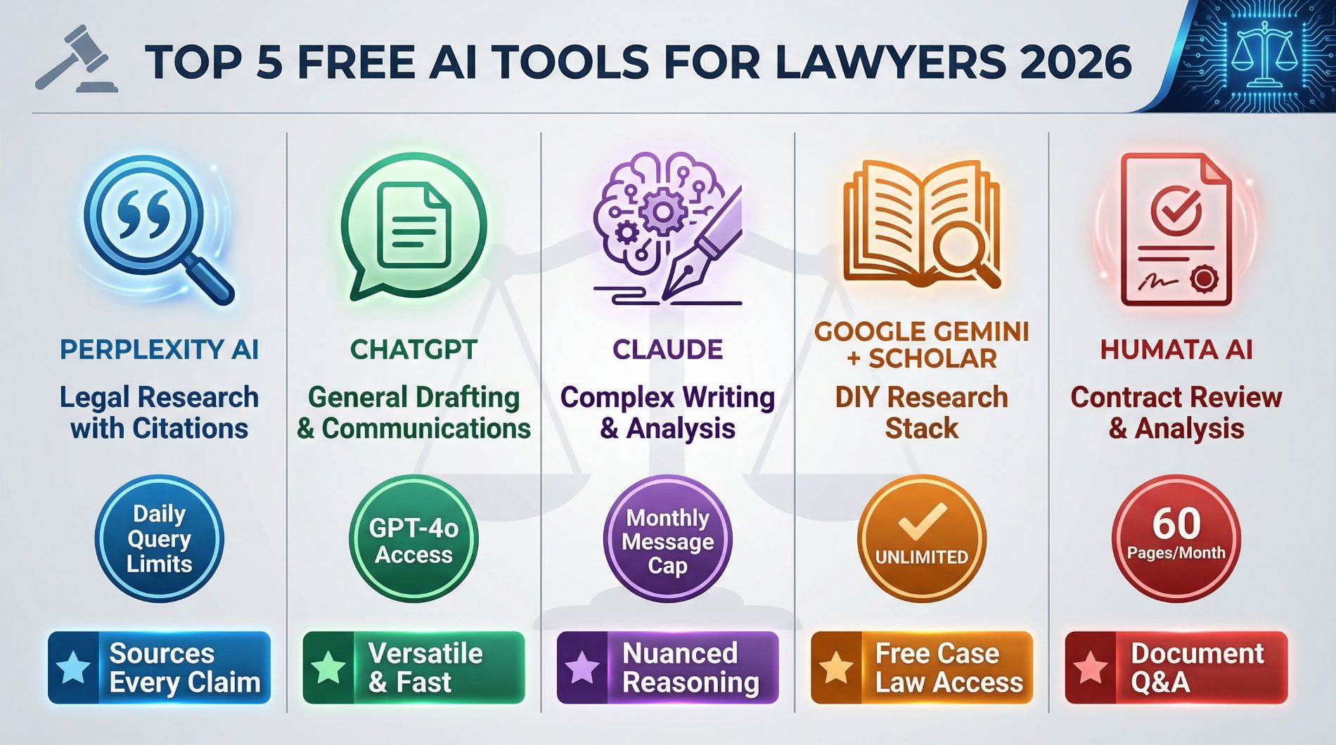 Top 5 Free AI for Lawyers 2026