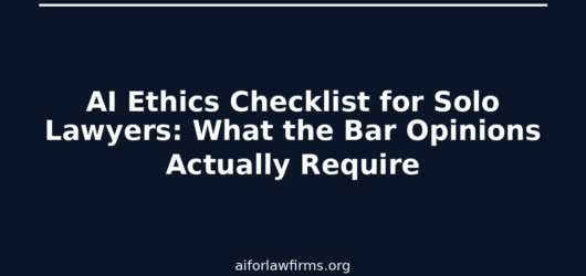 AI Ethics Checklist for Solo Lawyers: What the Bar Opinions Actually Require