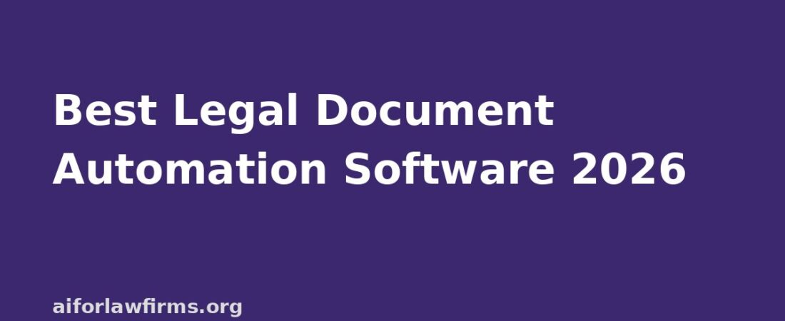 Best Legal Document Automation Software 2026