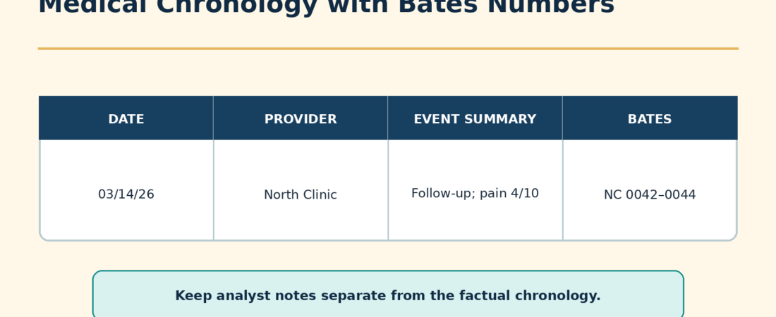 Medical Chronology Template With Bates Numbers: A Practical Legal Workflow